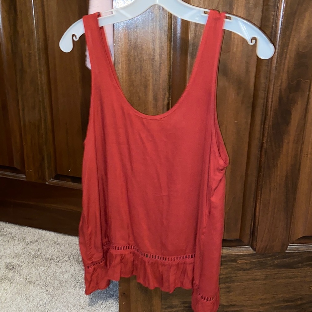 Burnt orange open back tank top